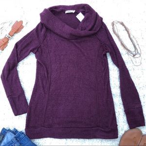 Dry Goods purple terry cloth cowl neck sweater